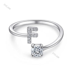Aetolia Custom Adjustable Finger Fine Jewelry luxury 925 Sterling Silver Engagement Ring Set Letter Initial Wedding Rings Women
