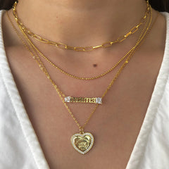 Aetolia Personalized Cuban Non Tarnish 18k Gold Plated Jewelry Chain Women 925 Sterling Silver Chunky Choker Paperclip Link Necklace