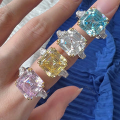 Aetolia luxury S925 sterling silver fine fancy diamond CZ ring wedding ring moissanite custom women finger rings