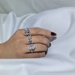 Aetolia Zircon Set 925 Iced Out Jewelry Silver Wedding Ring Promise White Gold Engagement Ring 925 Sterling Silver Diamond Ring