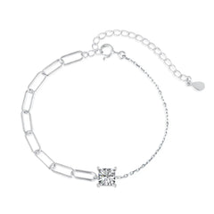 Aetolia Cuba Drop Heart Shape Iced Out Tennis Cubic Zirconia 925 Silver Chain Crystal Bracelets Bangles Charm For Bracelet Women