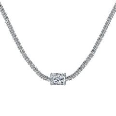 Aetolia Low Moq Vintage CZ Cubic Zirconia Pink Blue Square Heart Pendant 925 Sterling Silver Cuba Chain Link Tennis Necklaces For Women