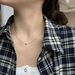 Aetolia Fashion Minimalist Jewelry Simple 925 Sterling Silver Necklace Small Round Bead Golden Bean Ball Necklaces For Women