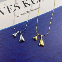 Aetolia Fashion Engravable Sweater Snake Chain Necklaces Design Silver 925 Plated 18K Gold Heart Pendant Silver Necklace