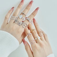 Aetolia Luxury Products Aetolia Dropshiping Customize Fine 925 Sterling Silver Jewelry Simple Cz Cubic Zirconia Pearl Rings Jewelry Women