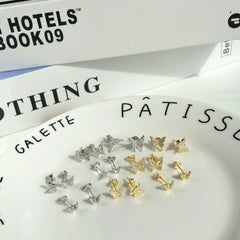 Aetolia Wholesale Minimalist Hypoallergenic Ohrringe 18K Gold Plated Earrings Zirconia Jewelry Butterfly Studs Earring for Women