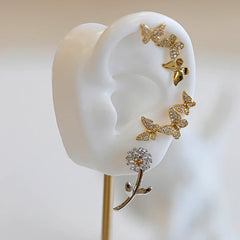 Aetolia Plant Flower Fashion Earrings Trend Jewelry Drop Statement Gold Earrings Set with Card 21524 Earring Women