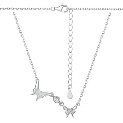 Aetolia Multiple 925 Silver Butterfly Pendant Necklace 18K Gold Bohemian Link Chain Fashion Jewelry Cubic Zirconia Necklaces For Women