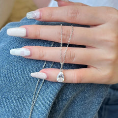 Aetolia High Quality Elegant Wholesale jewelry Women Accessories Chain Plata 925 Sterling Silver CZ Water Drop Pendant Necklace
