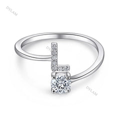 Aetolia Custom Adjustable Finger Fine Jewelry luxury 925 Sterling Silver Engagement Ring Set Letter Initial Wedding Rings Women