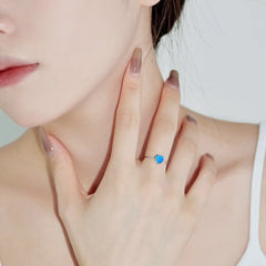 Aetolia Simple cubic zirconia Jewelry 925 Sterling Silver White Gold Plated Heart Shape White Natural Opal Rings For Women Girls