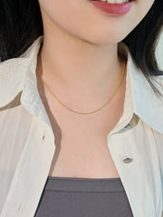 Aetolia Minimalist Hypoallergenic Non Tarnish Nickel Free 925 Sterling Silver Rhodium 18K Gold Plated Beaded Chain Necklaces women