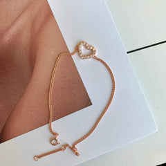 Aetolia Friendship Bracelets Link Chain Adjustable Heart Pendant Necklace Bangle Jewelry 925 Sterling Silver 18K Gold Bracelet