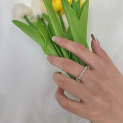 Aetolia S925 Wholesale Plated Sterling Silver Rings CZ Simulated Diamond Stackable Engagement Ring Eternity Bands For Women Gift