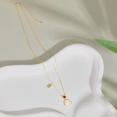 Aetolia Fine Jewelry Natural Red Hetian Jade 18K Gold Plated Necklace 925 Silver Green Bead Chinese Dragon Pendant Necklaces For Women