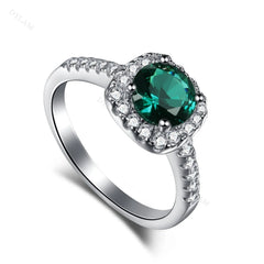 Aetolia Custom 5A CZ Cubic Zirconia Emerald Stone Green Engagement Ring Diamond 925 Sterling Silver jewelry Gold Wedding Rings For Women