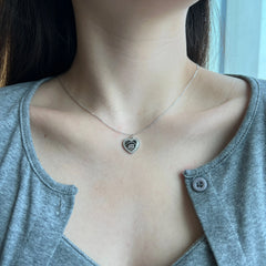 Aetolia New Arrival Verified Factory 18K Gold Plated Love Big Heart Shaped Letter Pendant S925 Small Zircon Necklace Link For Girl