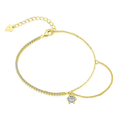 Aetolia Gold Plated Adjustable Rainbow Cubic Zirconia Moissanite Jewelry Bracelets Women 925 Sterling Silver Crystal Tennis Bracelet