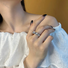 Aetolia High Carbon Sterling Silver Rings Women Jewelry 925 Princess Cut Signet Minimal Plain Gemstone Pure Wedding Ring