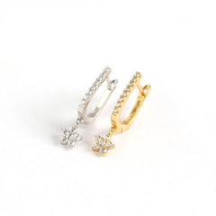 Aetolia jewelry 2020 Hot sale flower earrings S925 Sterling Silver gold plated diamond hoop earrings