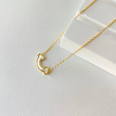 Aetolia trendy sterling silver smile shell pendant statement gold plated stackable necklaces chain women S925 necklace