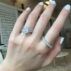 Aetolia No Tarnish Free 8A CZ Cubic Zirconia bride ring Eternity Band Engagement Wedding Promise Rings Jewelry Women 925 Sterling Silver