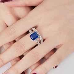 Aetolia Custom Design S925 Silver Diamond Rings For Women Baguette And Round Cz Cubic Zirconia Wedding Ring Proposal Band