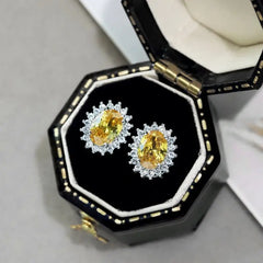 Aetolia Oval Sun Shape 925 Sterling Silver Ring Cubic Zirconia Jewellery Sets Diamond Necklace Earring Bridal Wedding Rings Jewelry Set