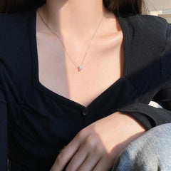 Aetolia Fine Jewelry Sterling Silver Rhodium Plated Clavicular Chain Circle Hallow Out 5A cubic Zirconia Pendant Necklaces for women