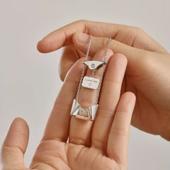 Aetolia Mother'S Day Gift Personalized Envelope Love Letter Necklace Custom S925 Silver Pendant Message 18K Gold Jewelry Necklaces