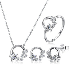 Aetolia Girls Ladies Customized Bridal Wedding Jewelry Set Bijoux Earring Necklace Cubic Zircon Sterling Silver 925 Jewelry Sets