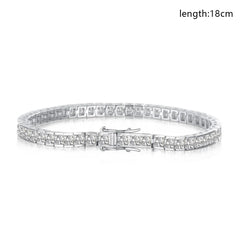 Aetolia Cuba Drop Heart Shape Iced Out Tennis Cubic Zirconia 925 Silver Chain Crystal Bracelets Bangles Charm For Bracelet Women