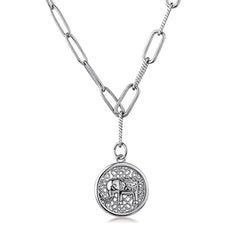 Aetolia New Arrival Ins Bloggers Elephant Pendant S925 Sterling Silver Retro Rhodium Chain Necklace For Women And Man Daily Wear