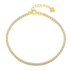 Aetolia Gold Plated Adjustable Rainbow Cubic Zirconia Moissanite Jewelry Bracelets Women 925 Sterling Silver Crystal Tennis Bracelet