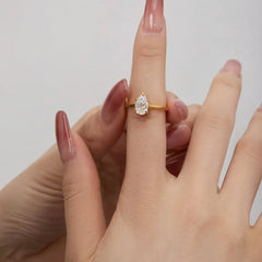 Aetolia No Moq 925 Sterling Silver Ring Oval Pear Waterdrop Shape Promise Engagement Rings For Women Pear 5A Cz Cubic Zircon Ring