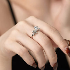 Aetolia Custom Heart Shaped Bow Ring Wholesale S925 Sterling Silver Wedding Ring Engagement Diamond Rings For Women Jewelry Set