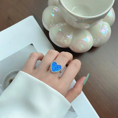 Aetolia Classic 925 Sterling Silver Ring Exquisite Pink Cz Cubic Zirconia Wedding Rings Simple Couples Engagement Eart Shape Women