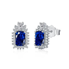 Aetolia Good Price Fine S925 Silver Cz Jewelry Set Pear Flower Shape Stud Earrings Pendant Necklaces Blue Sapphire Rings For Women