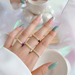 Aetolia Acrylic Colorful Chunky Ring Anillo 925 Sterling Silver 18K Gold Open Adjustable Square Enamel Jewelry Amour Rings For Women