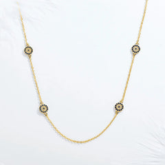Aetolia high quality Blue 18K Plated Filled Jewelry Sterling Silver Rose Initial For Women Womens Trendy Gold Eye Necklace