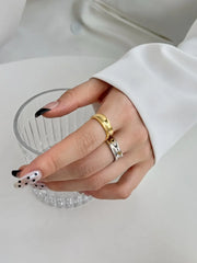 Aetolia Fine Minimalist Jewelry S925 Silver Rhodium 18K Gold Plated Irregular Wide Concave Convex Adjustable Women Rings for women