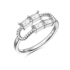 Aetolia Custom Cz Zirconia Band Ring 18K Gold Plated 925 Sterling Silver Square Shape Colorful Baguette Rings Jewelry Women