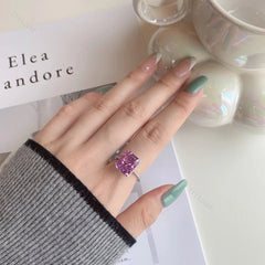 Aetolia Moissanite Square Shape 925 Sterling Silver Ring Set Female Engagement Wedding Band Stacking Rings For Women Fine Jewelry