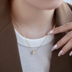 Aetolia Plata 925 Shell Trendy Silver 925 Pendant Jewelry Necklace Custom 925 Sterling Silver Chain 18k Gold Plated Heart Necklace