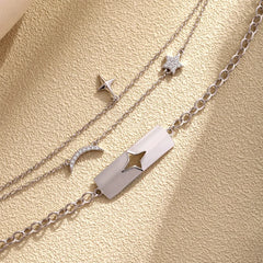 Aetolia Non Tarnish Hypoallergenic Delicate Tiny Sublimation Star Moon 925 Sterling Silver Layers Accessories Bracelets for Women