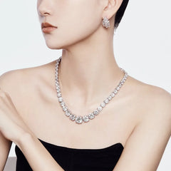 Aetolia Fine Jewelry 925 Sterling Silver Necklace Luxury Cz Cubic Zirconia Baguette Diamond Cuba Tennis Chain Jewelry Manufacturer