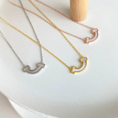 Aetolia trendy sterling silver smile shell pendant statement gold plated stackable necklaces chain women S925 necklace