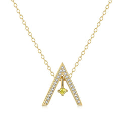 Aetolia Custom 18K Gold Plated Pendant Necklace Personalized Cubic Zirconia Stone 925 Sterling Silver Zodiac Necklaces For Women