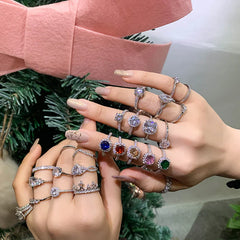 Aetolia Moissanite Diamond Anillo De Compromiso Round Cut Zircon 925 Sterling Silver Ring Engagement Wedding Rings Jewelry Women