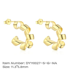 Aetolia Minimalist Sterling Silver 925 earring Luxury Statement Zircon Different Size 18k Gold Plated Huggie Chunky Hoop Earrings